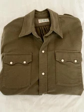 Wythe Pearlsnap Moleskin Shirt Medium Olive NEW Without Tags