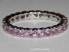 14K WHITE GOLD PINK SAPPHIRE 2.5MM FULL ETERN...