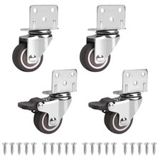 Set de 4 Roulettes Pivotantes Pour Meubles dont 2 avec Frein 32mm Petites Roulet