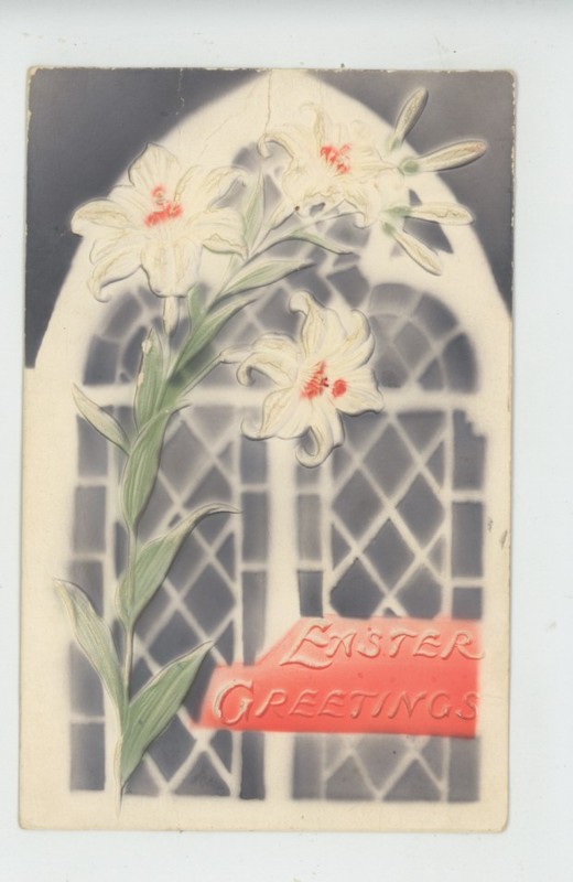  Mr Fancy Cancel Embossed Easter Greetings 19?? Postcard #2551 