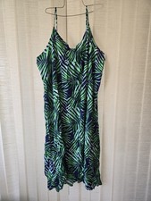Old Navy 2X Green Palm Print Sundress