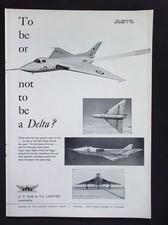 Original 1952 Advert Avro Delta Wing Aircraft Avro 689 Vulcan