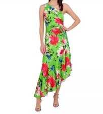 Eliza J Women's Printed Asymmetric One-Shoulder Midi Dress Size 4