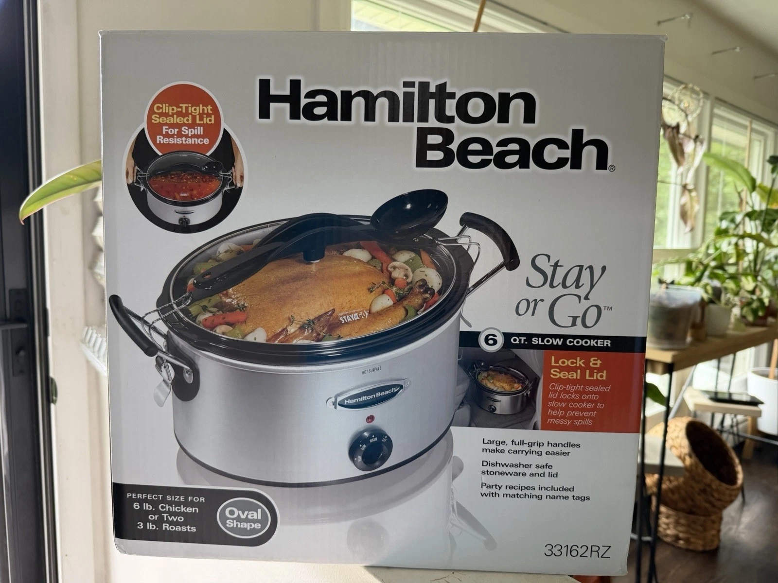 Hamilton Beach Stay Or Go 6qt Slow Cooker with Utensil Holder on Top 33162
Opens in a new window or