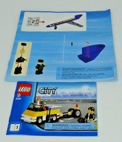 LEGO City: Passenger Plane (3181) Mostly Complete w/ Instructions & 2 Minifigs