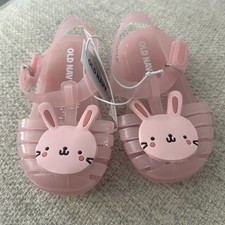 NWT Old Navy Pink Bunny Jelly Sandals Size 6-12M