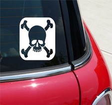 SKULL  CROSSBONES GRAPHIC DECAL STICKER ART CAR WALL DECOR