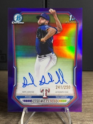 2026 Bowman Chrome David Davalillo #CPA-DDA True Purple Refractor 1st Auto /250