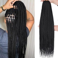 8 Packs 18/24 Inch Box Braids Crochet Hair Pre-Looped Knotless Medium 3X