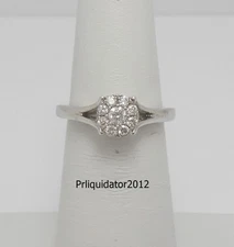 1/4CT Natural Diamond Anniversary Engagement Wedding Bridal Ring 10K White Gold