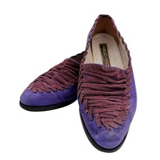 Maud Frizon Purple Suede Ruched Flats Women's EU 38 Vintage Italy
