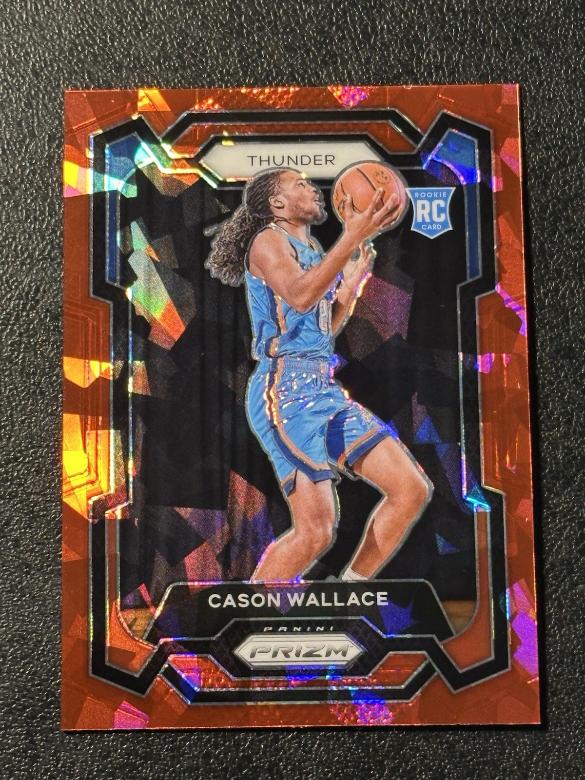 2023-24 Panini Prizm Cason Wallace Red Ice Prizm RC Rookie #139 OKC Thunder