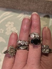 Sz 8 Onyx Cz Woman  s Ring Pick 1 925 Silver