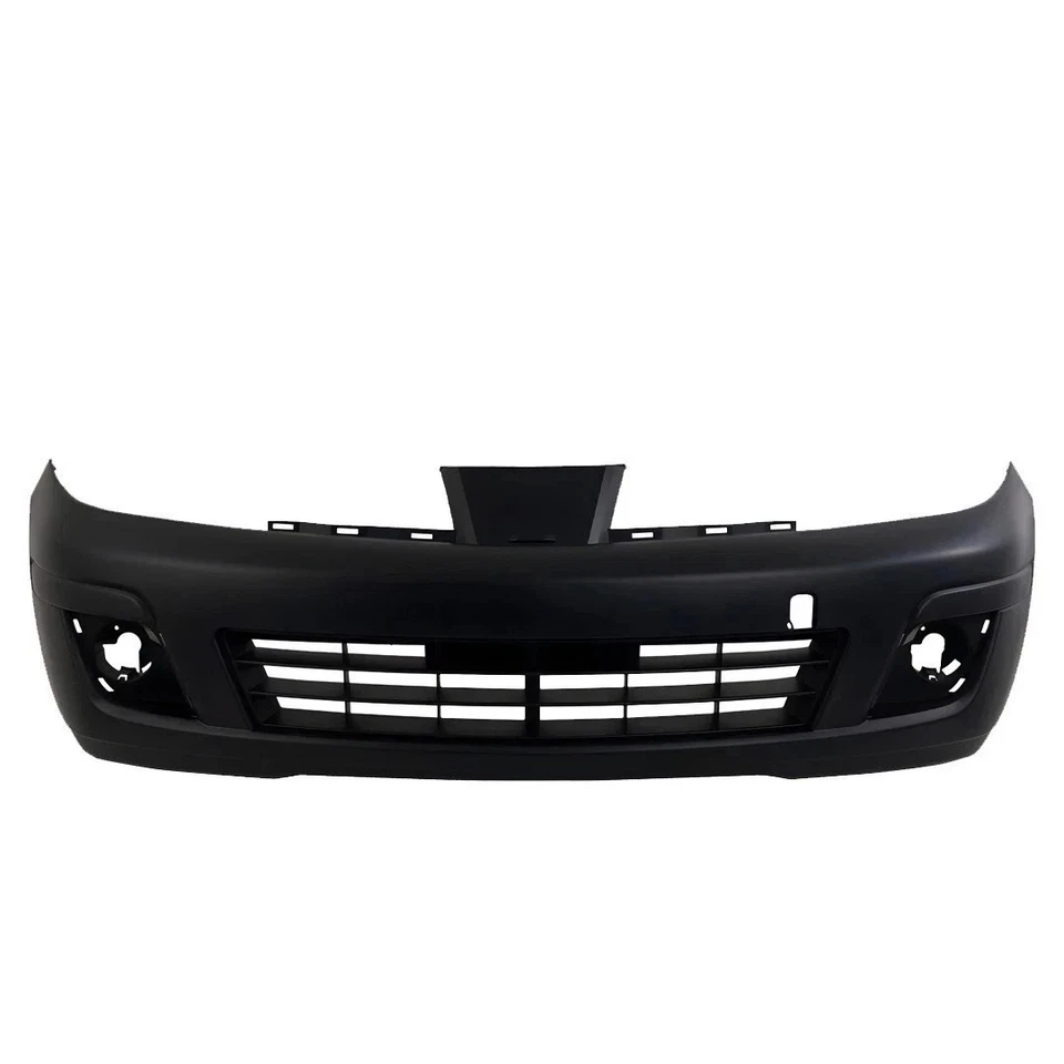 Front Bumper Cover Primed Plastic & Fog Lights Kit For 2007-2012 Nissan Versa Foto 3 de 4