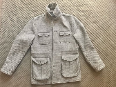 Wool Houndstooth Tweed Safari Jacket. Spier & Mackay. Size Large. Preowned EUC