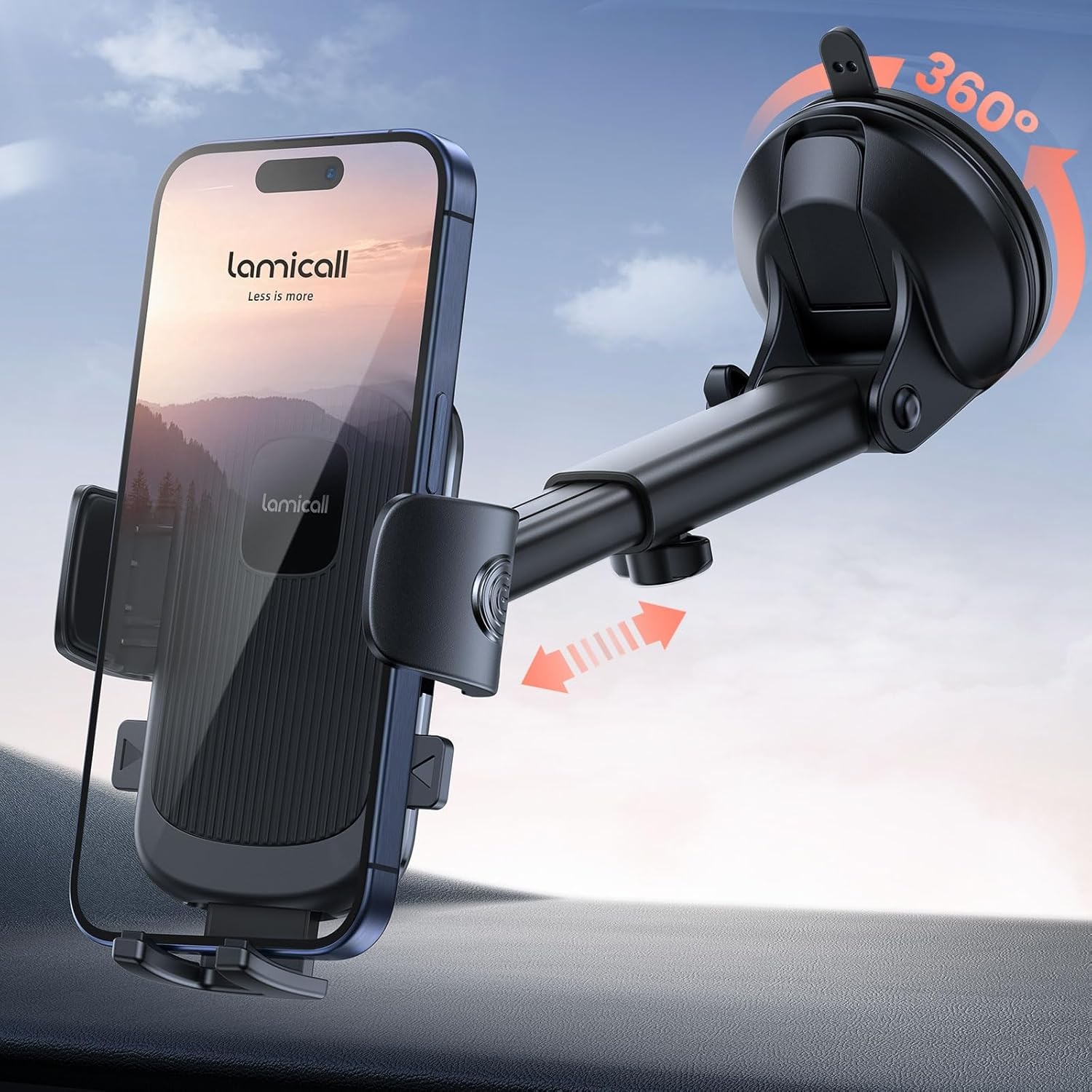 Car Phone Mount - [Strongest Military-Grade Suction Cup] 360° Rotation Phone Hol-image