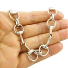 Horsebit Snaffle Hallmarked Solid 925 Sterling Silver Horse Tack Ladies Bracelet