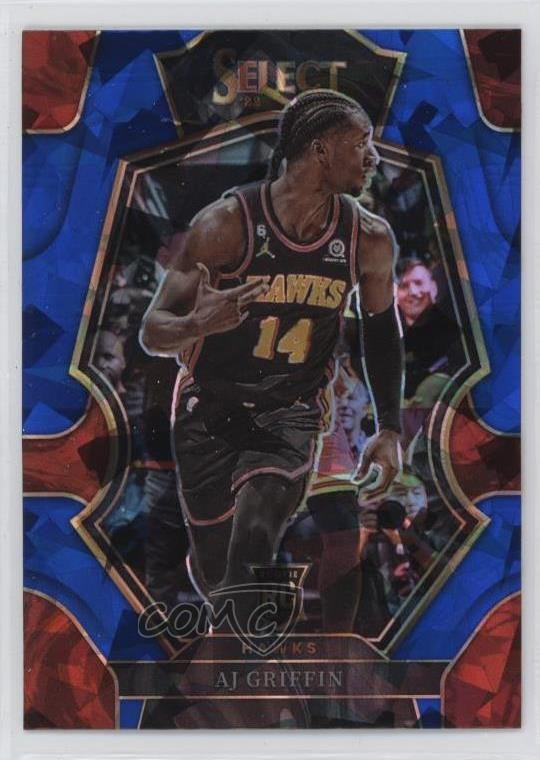 2022-23 Panini Select Premier Level Blue Cracked Ice Prizm AJ Griffin #198 00o3