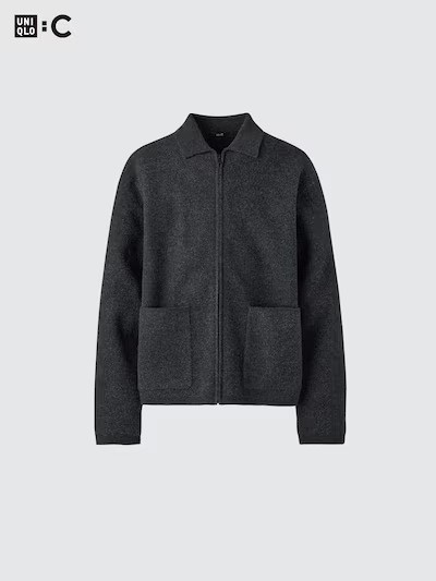 UNIQLO :C Knit Full Zip Jacket UNISEX XS–2XL 481242 Wool Relaxed