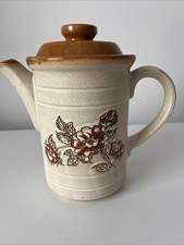 Ashdale Pottery Coffee Pot With Floral Design Vintage 1970s,