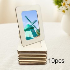 10Pcs Wood Photo Frames, Paintable Picture Frame, Unfinished