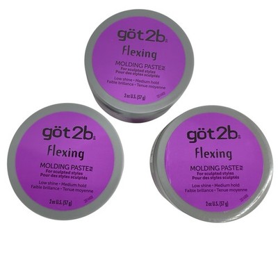 Got2b Flexing Molding Paste Low Shine Medium Hold For Sculpted Styles Lot of 3