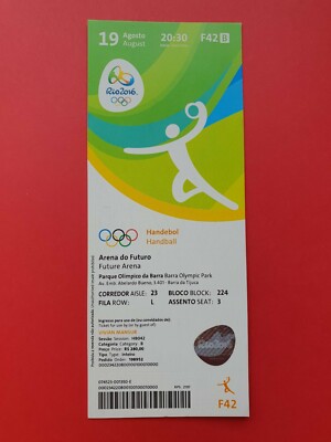 Used Ticket Olympic Games 2016 Rio Olympia Handball F42 M SF Poland Denmark