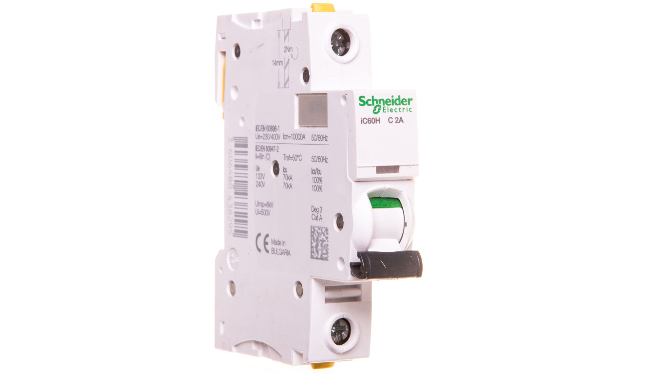 Miniature circuit breaker 1P C 2A 10kA AC iC60H-C2 A9F07102 /T2UK