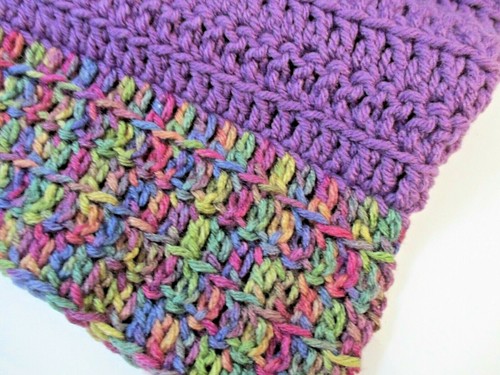 Handmade Crochet Baby Blanket – Soft Purple Unisex Gift – 40x31 New Baby Shower - Picture 3 of 8