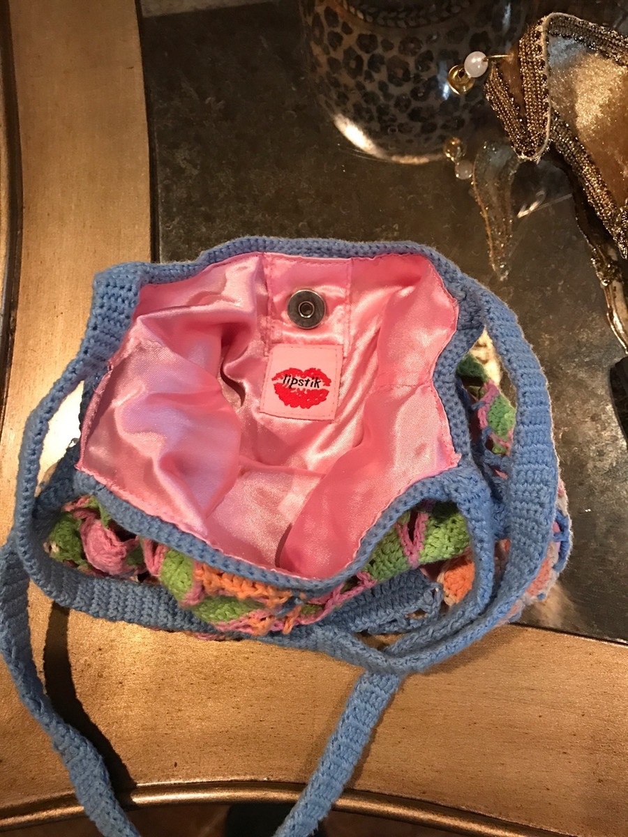Sac à Main Lipstik Fille – Crochet Multicolore, Boutique, Occasion