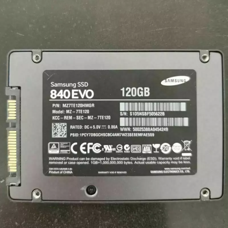 Samsung 840 120GB SSD MZ-7TE120 Solid Drive 2.5&#034; SSD SATA Internal | eBay