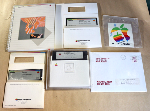 VINTAGE LATA 80. APPLE II DYSKIETKA ZESTAW PRODOS INSTRUKCJA OBSŁUGI RED CLUB APPLESOFT