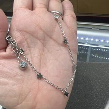 10” Women's 316L Stainless Steel Star Dangling Foot Chain Ankle Bracelet