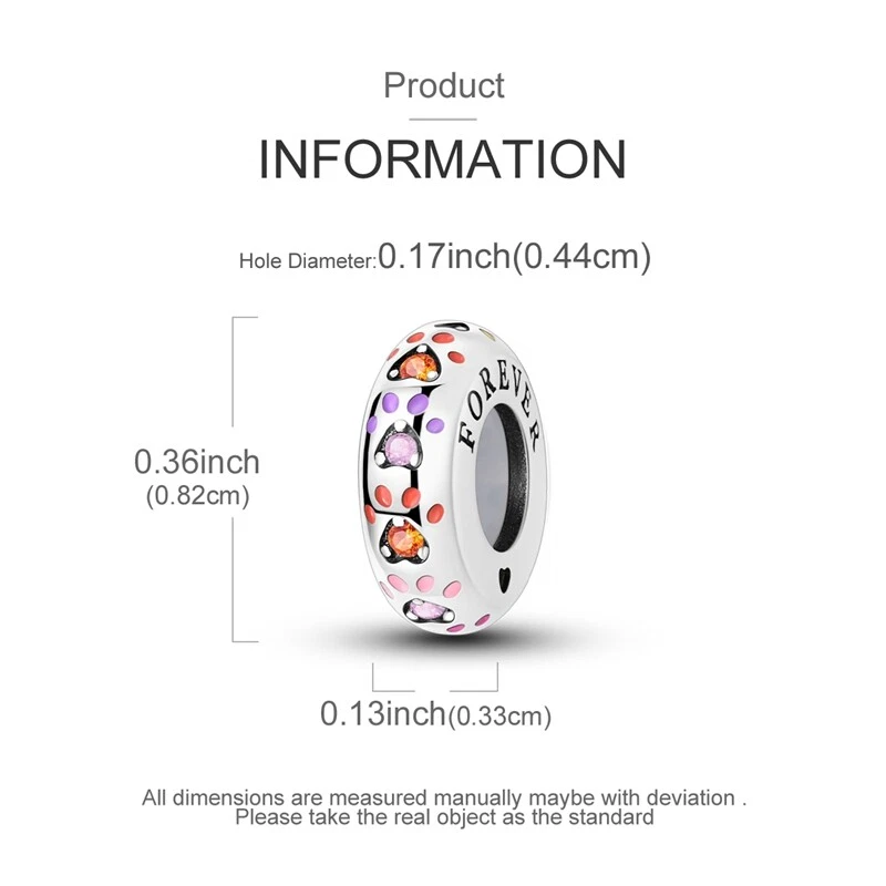 MULA 925 Sterling Silver DIY Charm Clip CZ Claw Rubber Plug For Women Bracelet - Image 3 of 4