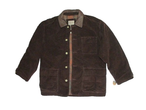 ジャケット・アウター EXPRESS Leather collar corduroy jacket Express Jacket Mens Medium Black Corduroy Leather Collar Quilted