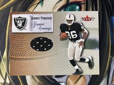 2000 Fleer Tradition Football Genuine Coverage Jersey Patch Jerry Porter RC