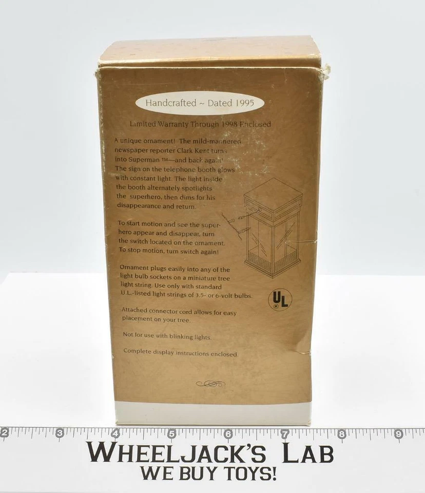 Superman Phone Booth Light & Motion Keepsake Ornament Hallmark DC 1995 MIB - Image 2 of 2