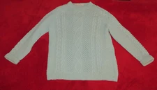 Vintage Wool Cable Knit Pullover Fisherman Crew Trefriw Woolen Mills Green Sz M