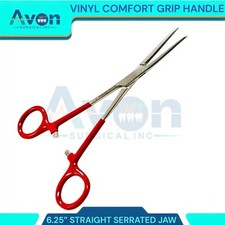 New 6 1/2" Hemostat forceps w/ Vinyl Grip,straight Jaw Surgical Instrument-Red