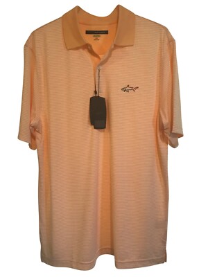 Greg Norman Play Dry Classic Fit  Polo  Men's Yellow Stripe Sz Medium