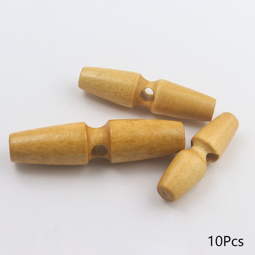 10pcs Wooden Toggle Buttons Coat Jacket Cardigan Duffle Horn Sew Accs - Picture 14 of 17