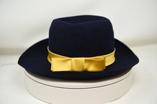 Vintage Sylvia of St. Louis Doeskin Black Wool Felt Hat USA Made Geo Bellman
