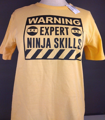 Childrens Place Expert Ninja Skills Yellow T Shirt Size L - New