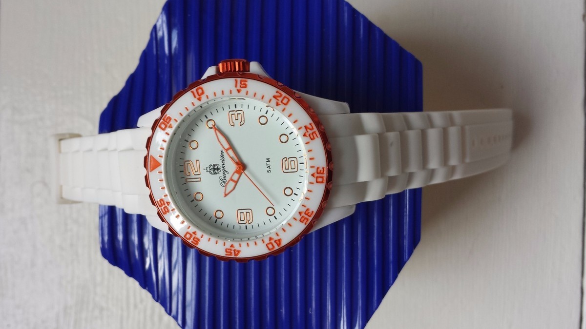 Montre Sport Homme Burgmeister BM603-586D Blanche - Neuve Avec étiquettes, Cadran Analogique
