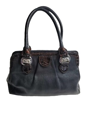 Brighton Black Leather Satchel Bag