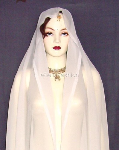 25 Color Belly Dance Veil Skirt Scarf Gypsy Tribal Hijab Chiffon Costume Fabric - Picture 25 of 26