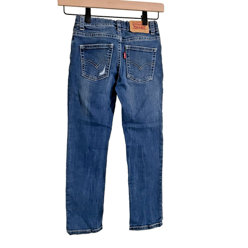 Levi's 510 Skinny Distressed Jeans Girls Youth 7R Adjustable Waistband - Picture 6 of 9