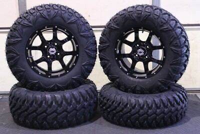WOLVERINE X2 , X4 27'' QBT 846 8 Ply RADIAL ATV TIRE 14'' COBRA BLK WHEEL KIT 11K