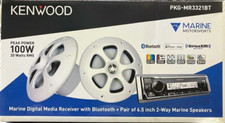 Kenwood PKG-MR3321BT MARINE Media Receiver Bluetooth USB AUX Speakers Combo