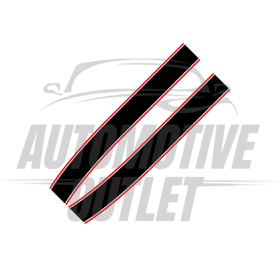 Uno Cofano Strisce da Corsa Adesivo Vinile Adesivo Adesivi Nero Rosso per Mini - Immagine 4 di 4